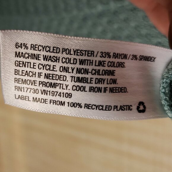 Wild Fable Womens Green Oversized Cropped Thermal Knit Top Large - Picture 5 of 5